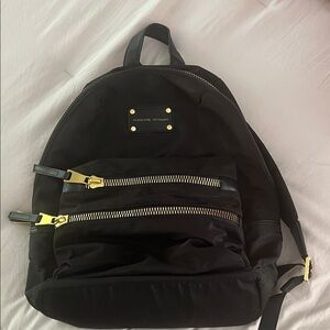 Adrienne Vittadini Black Backpack with Gold Accents